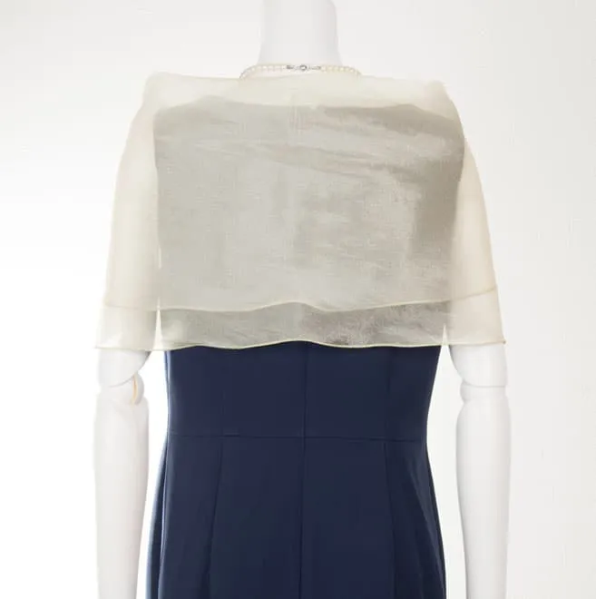 ベージュオーガンジーストール(コサージュ付)