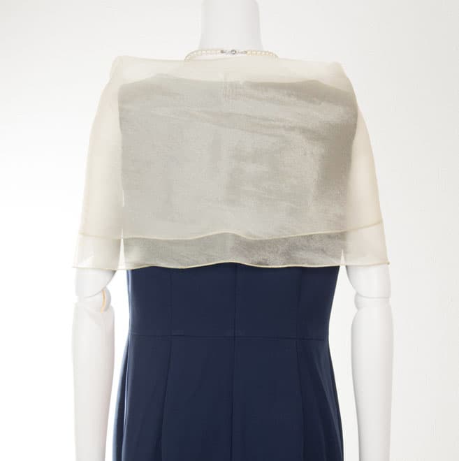 ベージュオーガンジーストール(コサージュ付)