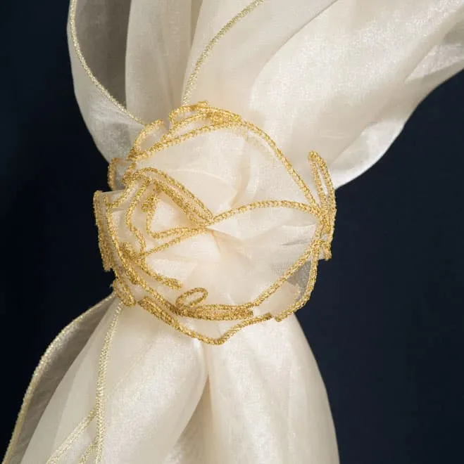 ベージュオーガンジーストール(コサージュ付)