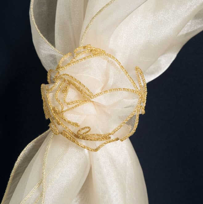 ベージュオーガンジーストール(コサージュ付)