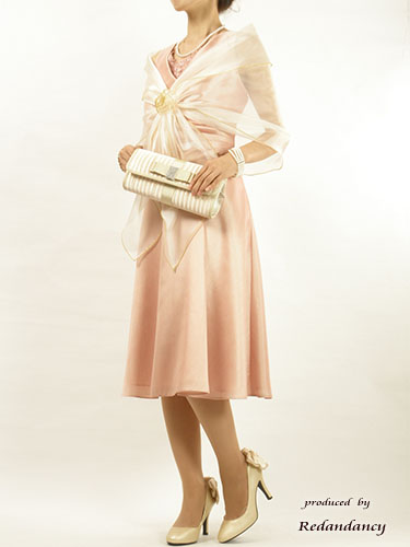 ベージュオーガンジーストール(コサージュ付)