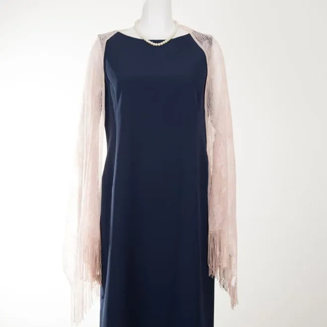 ピンクレースのラメ入りストール