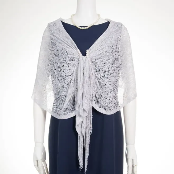 シルバーレースのストール(ホック付)