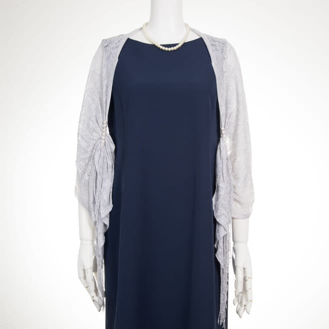 シルバーレースのストール(ホック付)