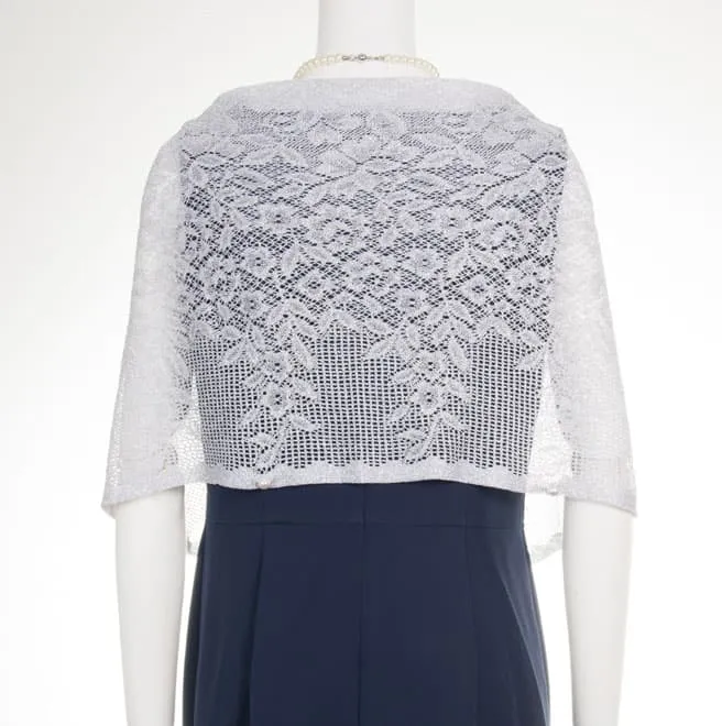 シルバーレースのストール(ホック付)