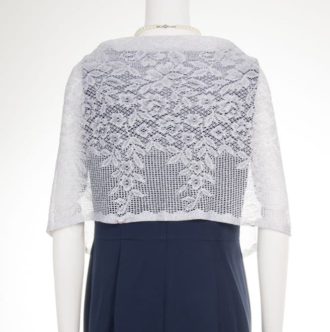 シルバーレースのストール(ホック付)