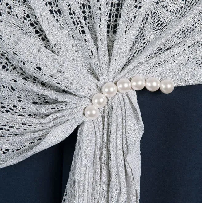 シルバーレースのストール(ホック付)