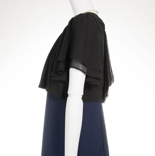 ブラックの後ろリボン半袖ボレロ