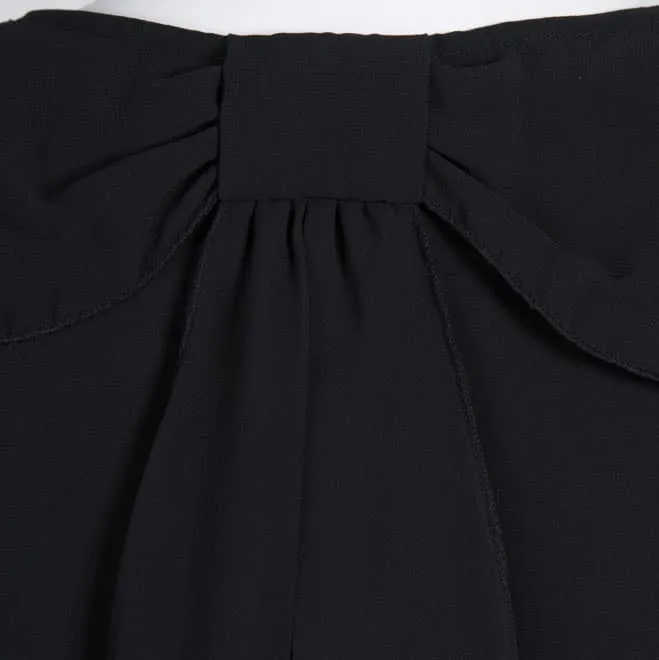 ブラックの後ろリボン半袖ボレロ