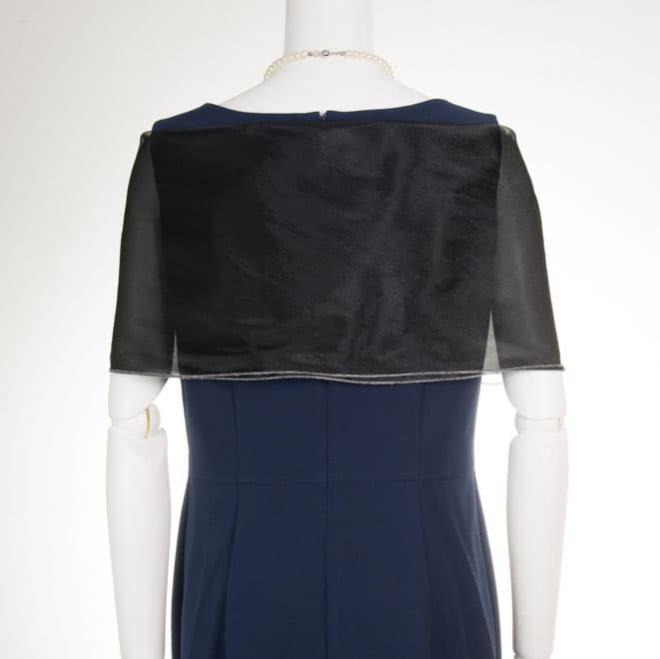 ブラックオーガンジーのストール(コサージュ付)