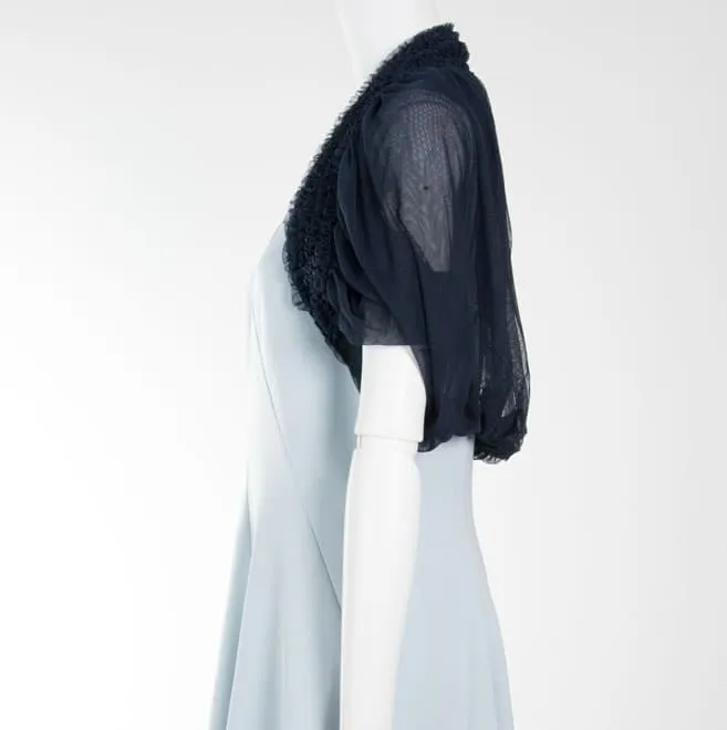 ネイビーチュールの半袖ボレロ