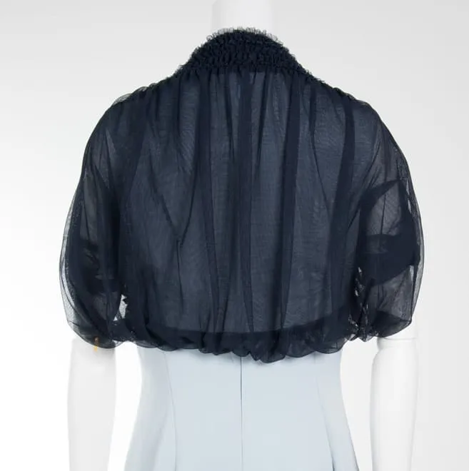 ネイビーチュールの半袖ボレロ