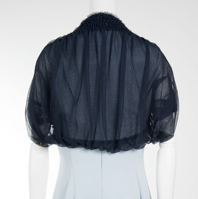 ネイビーチュールの半袖ボレロ