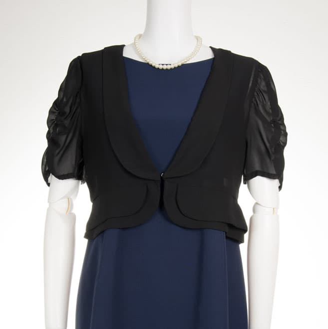 ブラックのジャケット風シフォンボレロ