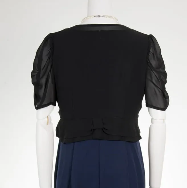 ブラックのジャケット風シフォンボレロ