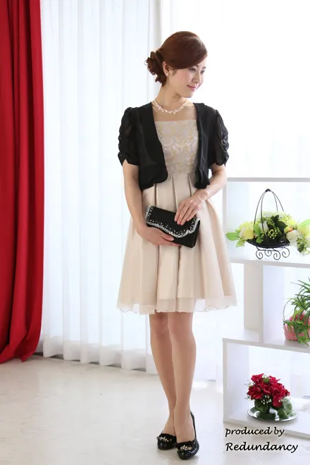 ブラックのジャケット風シフォンボレロ