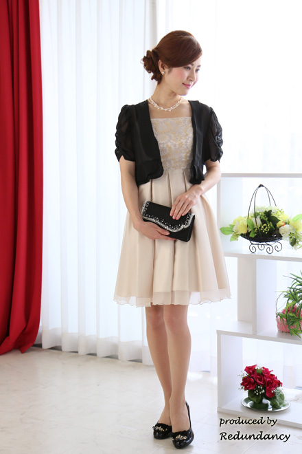 ブラックのジャケット風シフォンボレロ