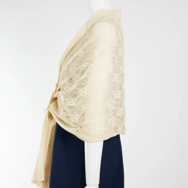 ベージュのレースストール(ホック付)