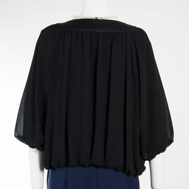 ブラックのポンチョ風ボレロ