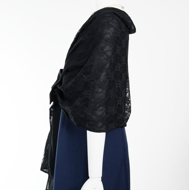 ブラックのレースストール(リボン付)