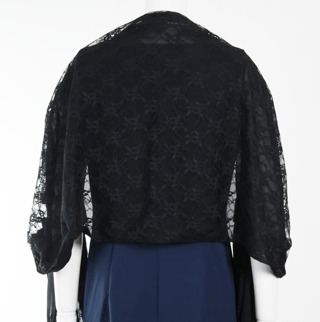 ブラックのレースストール(リボン付)