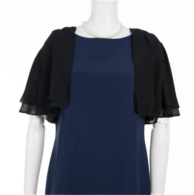 ブラックの背中レースの半袖ボレロ