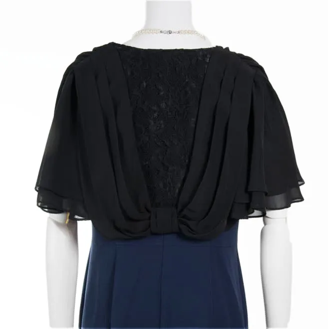 ブラックの背中レースの半袖ボレロ