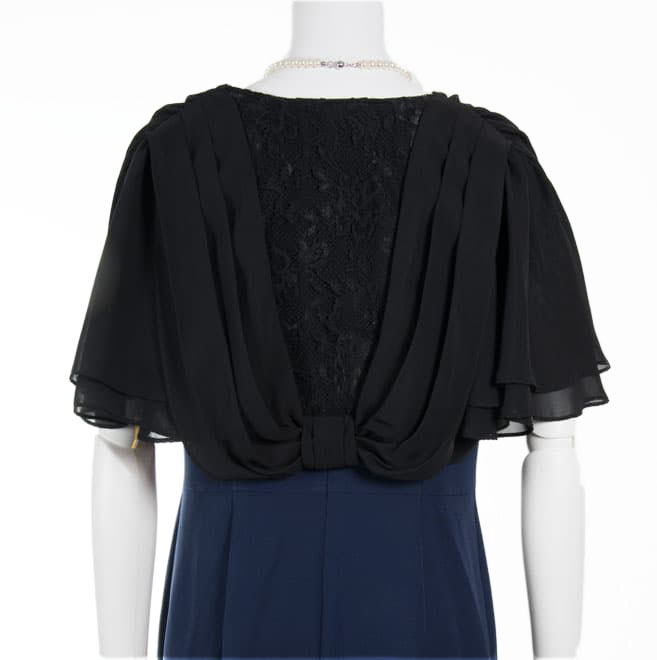 ブラックの背中レースの半袖ボレロ