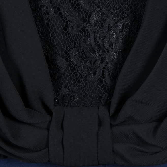 ブラックの背中レースの半袖ボレロ