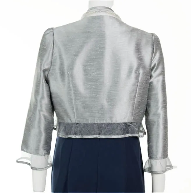 シルバーシャンタンの七分袖ボレロ