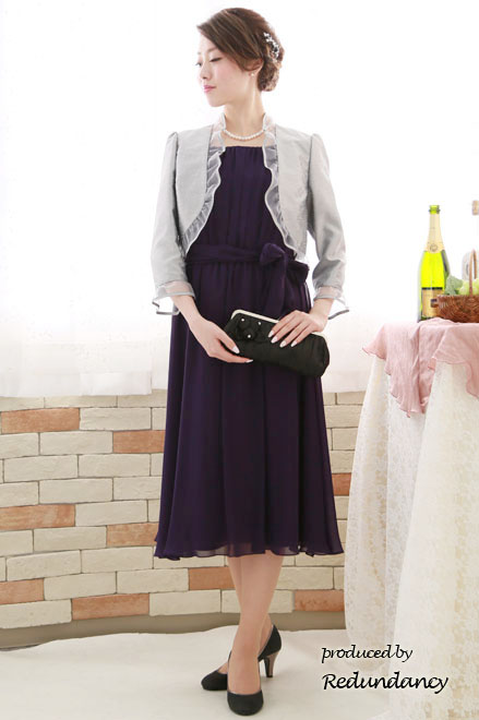 シルバーシャンタンの七分袖ボレロ