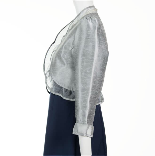 シルバーシャンタンの七分袖ボレロ