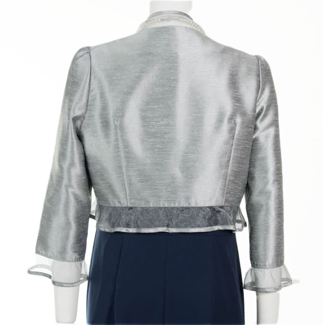 シルバーシャンタンの七分袖ボレロ