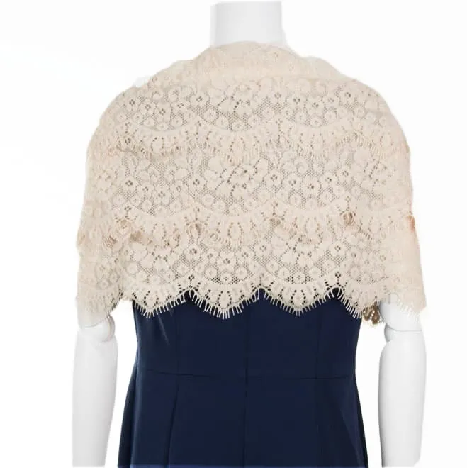 ピンクベージュのもこもこレースストール