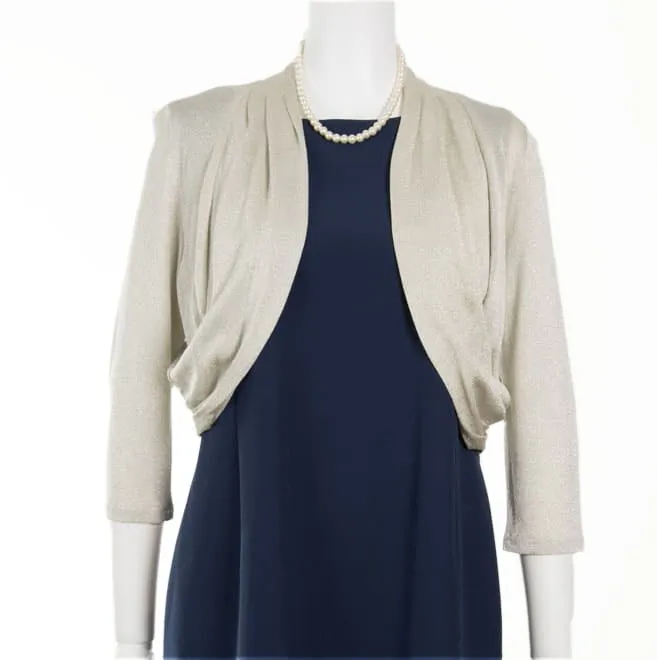 ゴールドのラメ入り7分袖ボレロ