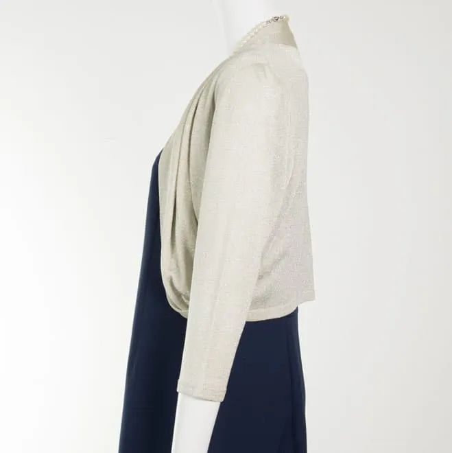 ゴールドのラメ入り7分袖ボレロ