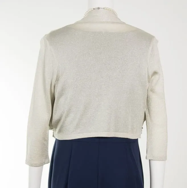 ゴールドのラメ入り7分袖ボレロ