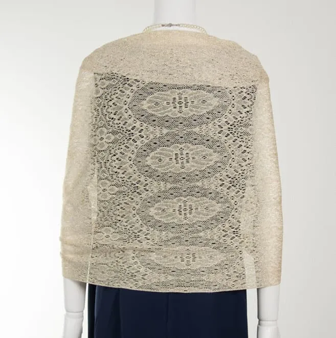 ゴールドのラメレースストール