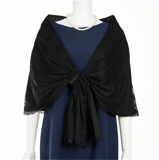 ブラックのシフォンストール