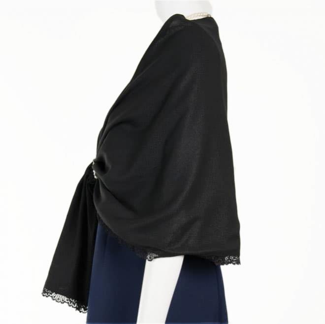 ブラックのシフォンストール