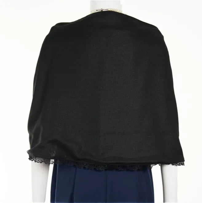 ブラックのシフォンストール