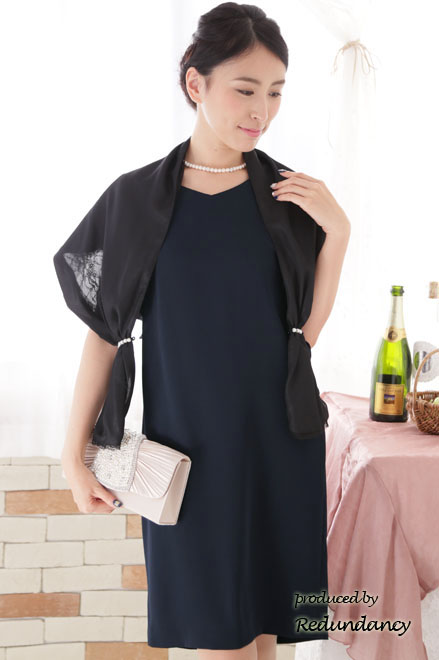 ブラックのシフォンストール