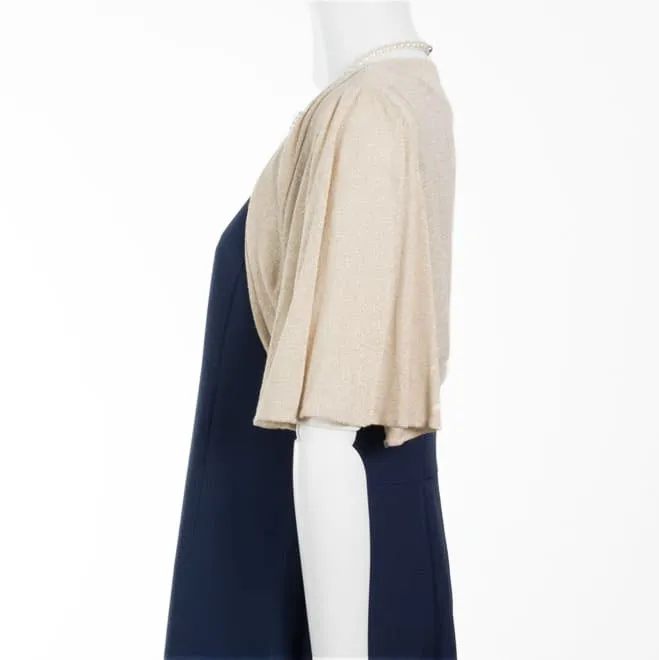 ゴールドのラメ入り五分袖ボレロ