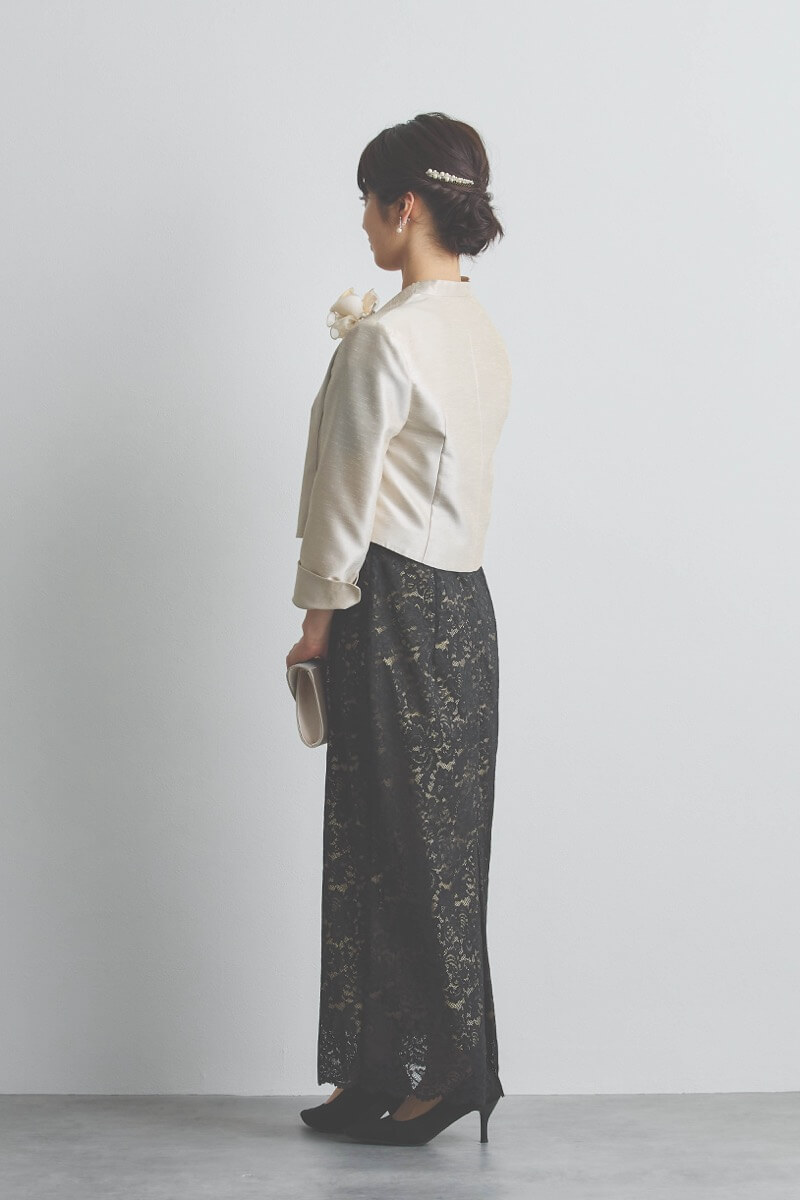 ブラックのシフォンスリーブIラインドレス [ 店頭販売価格 39,600円 ]