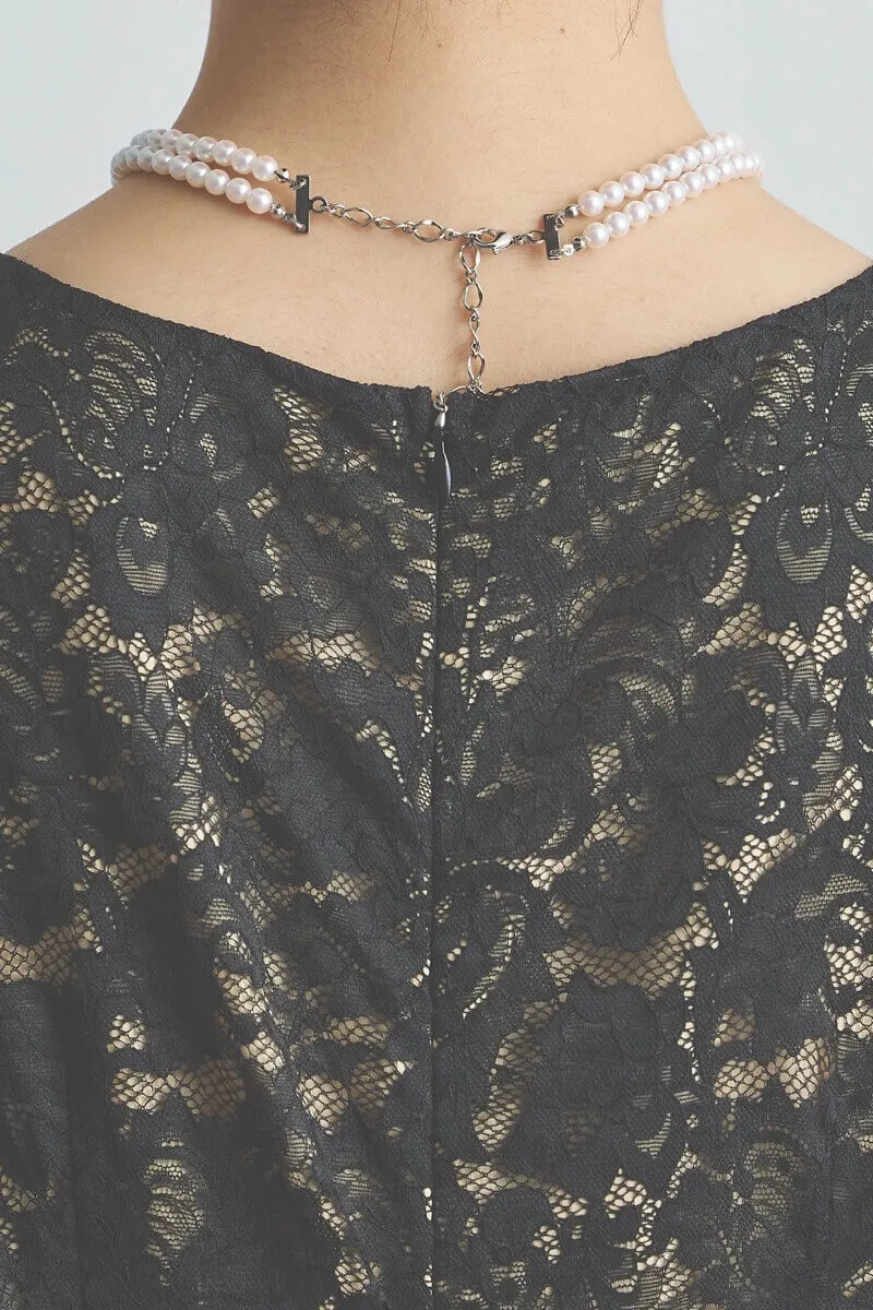 ブラックのシフォンスリーブIラインドレス [ 店頭販売価格 39,600円 ]