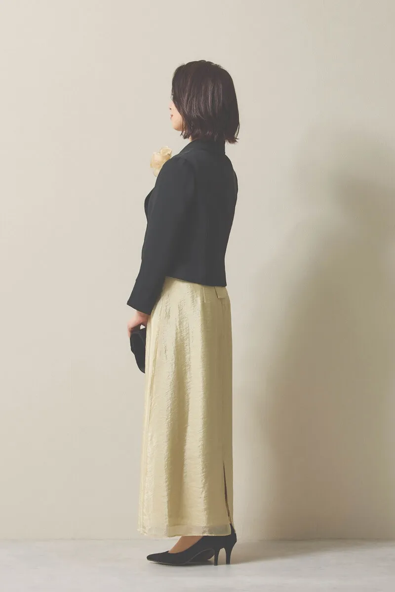 ベージュのシャイニートップスサテンドレス [ 店頭販売価格 38,500円 ]