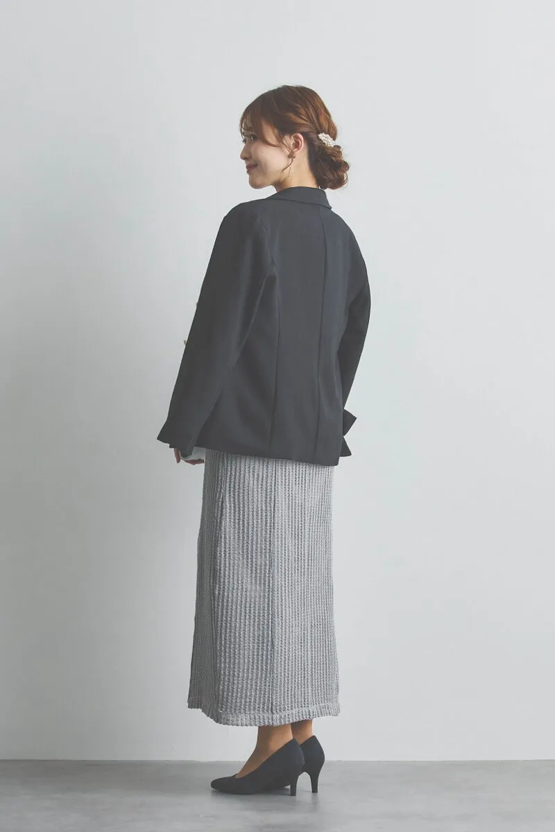 グレーの2wayオフショルサイドスリットドレス