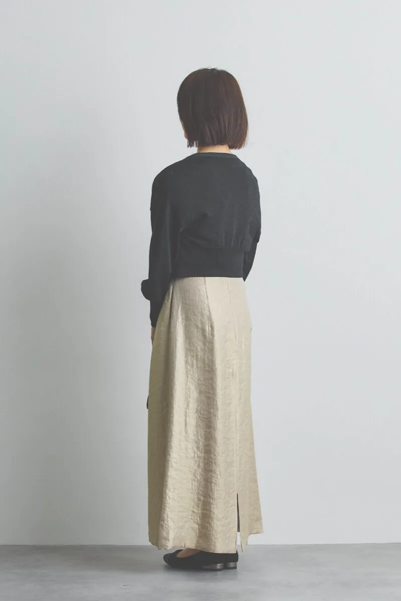 ベージュのボリュームチュールブラウスセットドレス