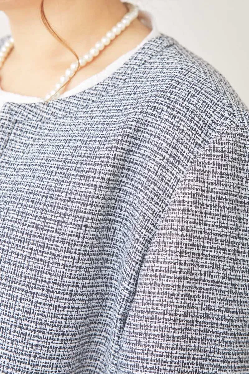 ブラックのレースコンビプリーツセレモニースーツセット