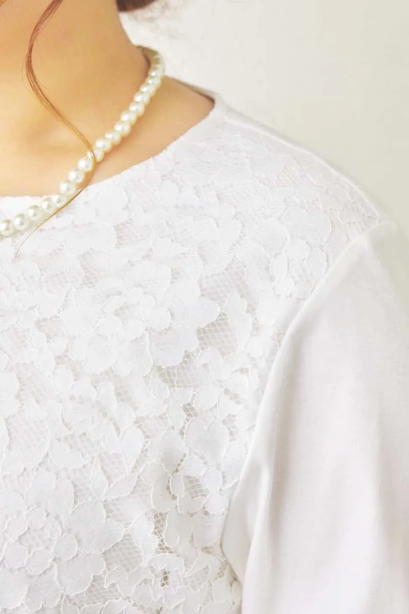 ブラックのレースコンビプリーツセレモニースーツセット